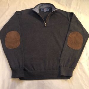 Vineyard Vines 1/4 Zip Sweater With Elbow Patches